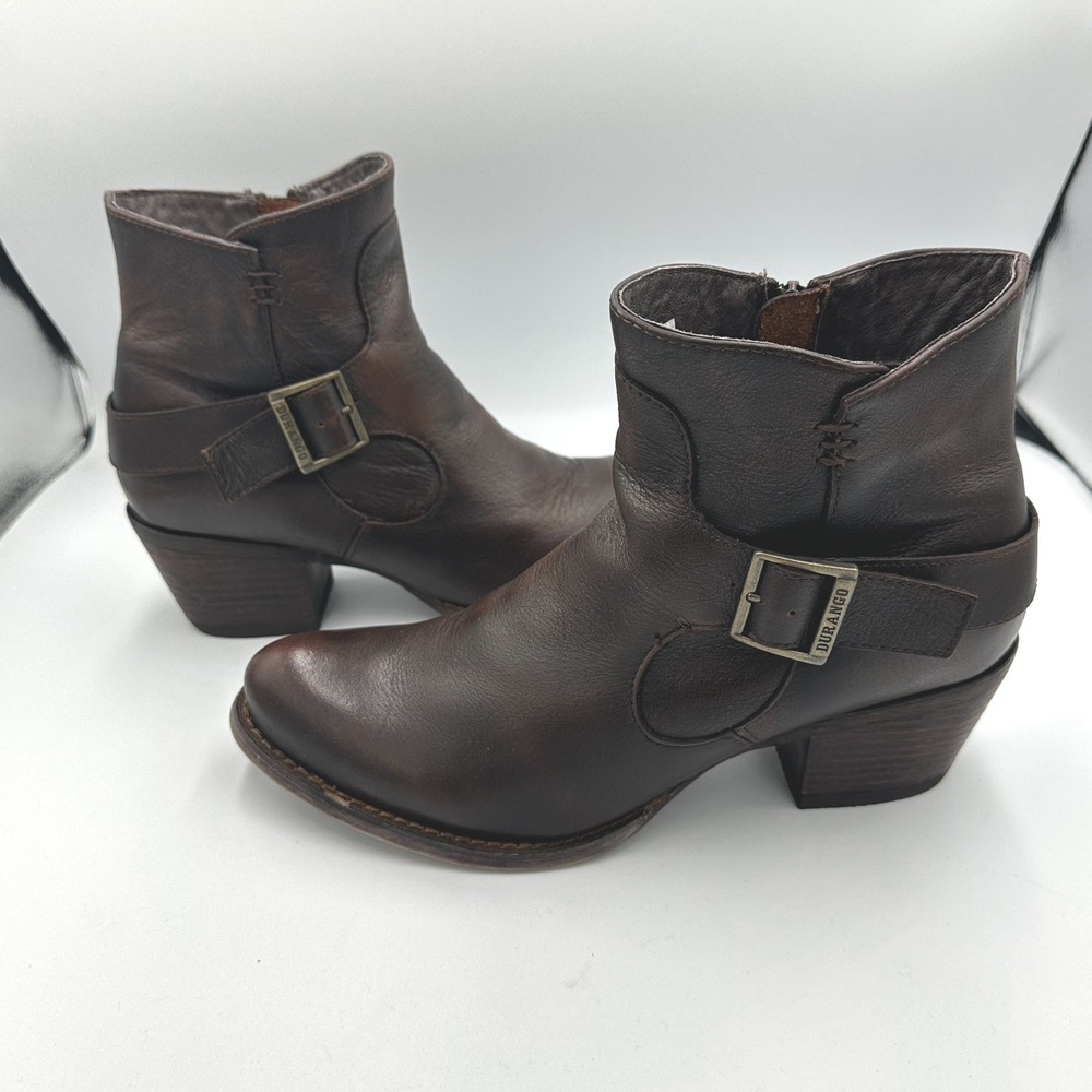 Durango Womens Philly RD0464 6" Shorty Brown Leather Western Boots 9.5M Harness - Picture 4 of 12